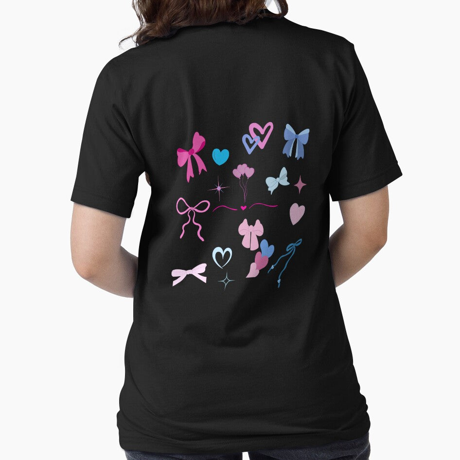 Pink and blue bow and heart set by J-designing01