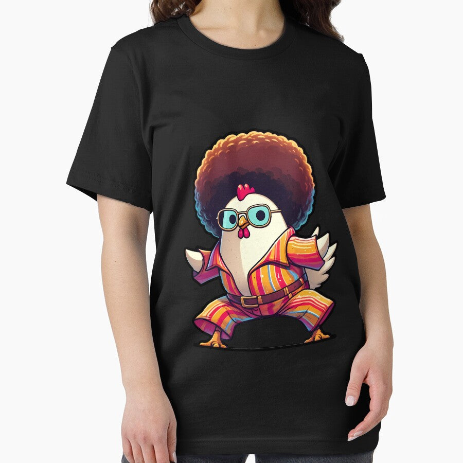 Dancing Disco Chicken Afro 70s 80s Retro Poultry Lover by Designer-Girl