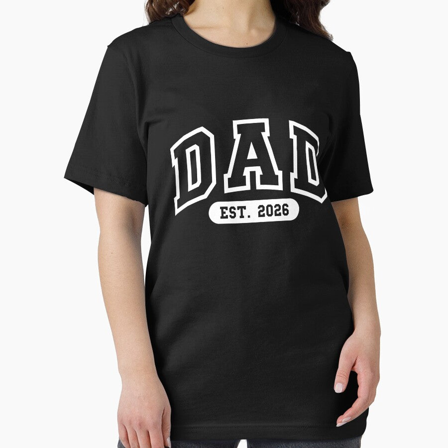 Dad est 2026 Athletic Font design, father's day gift, pregnancy reveal, babymoon gear, 2026 dad era by julexy