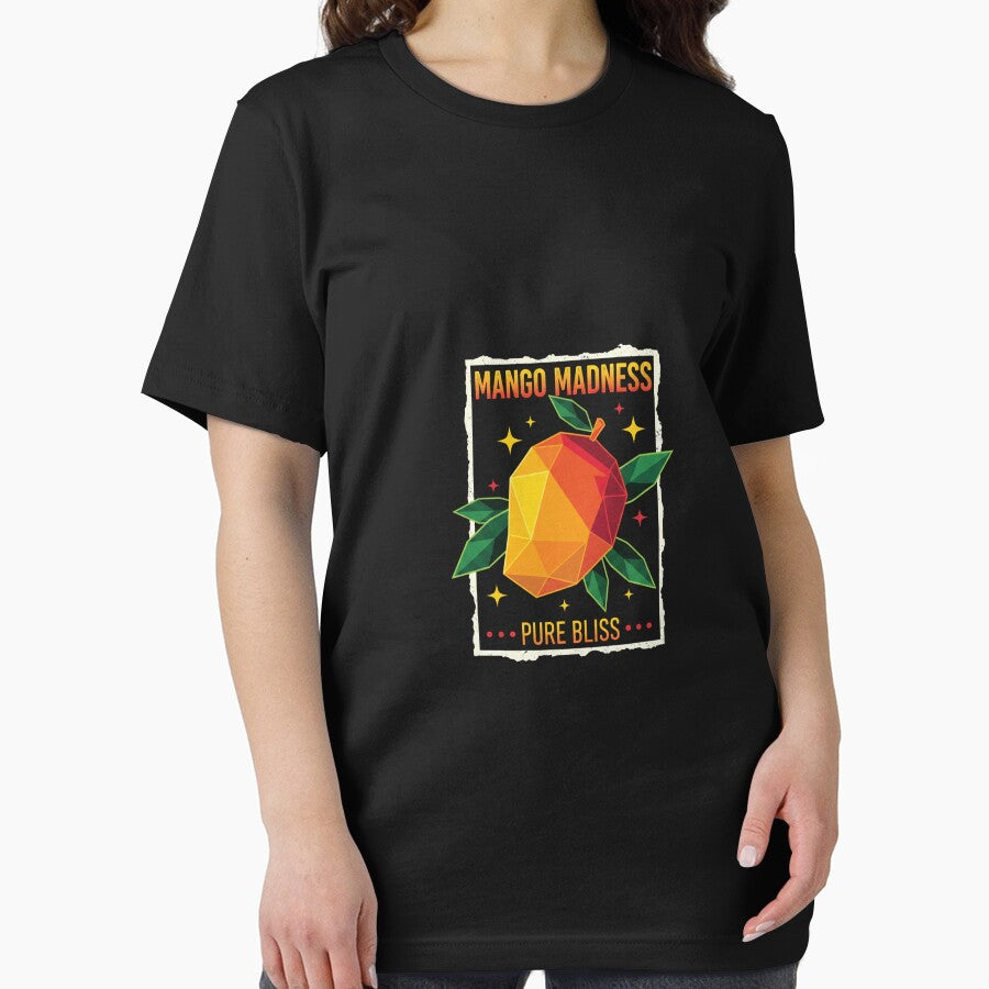 Geometric Mango Madness T-Shirt - Pure Bliss Fruit Design by Merchifyme2000