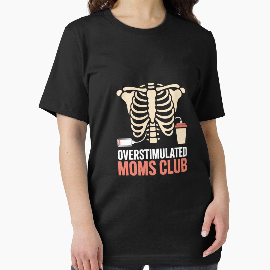 Overstimulated Moms Club Tshirt Mom Depression Mental Health by velltoons