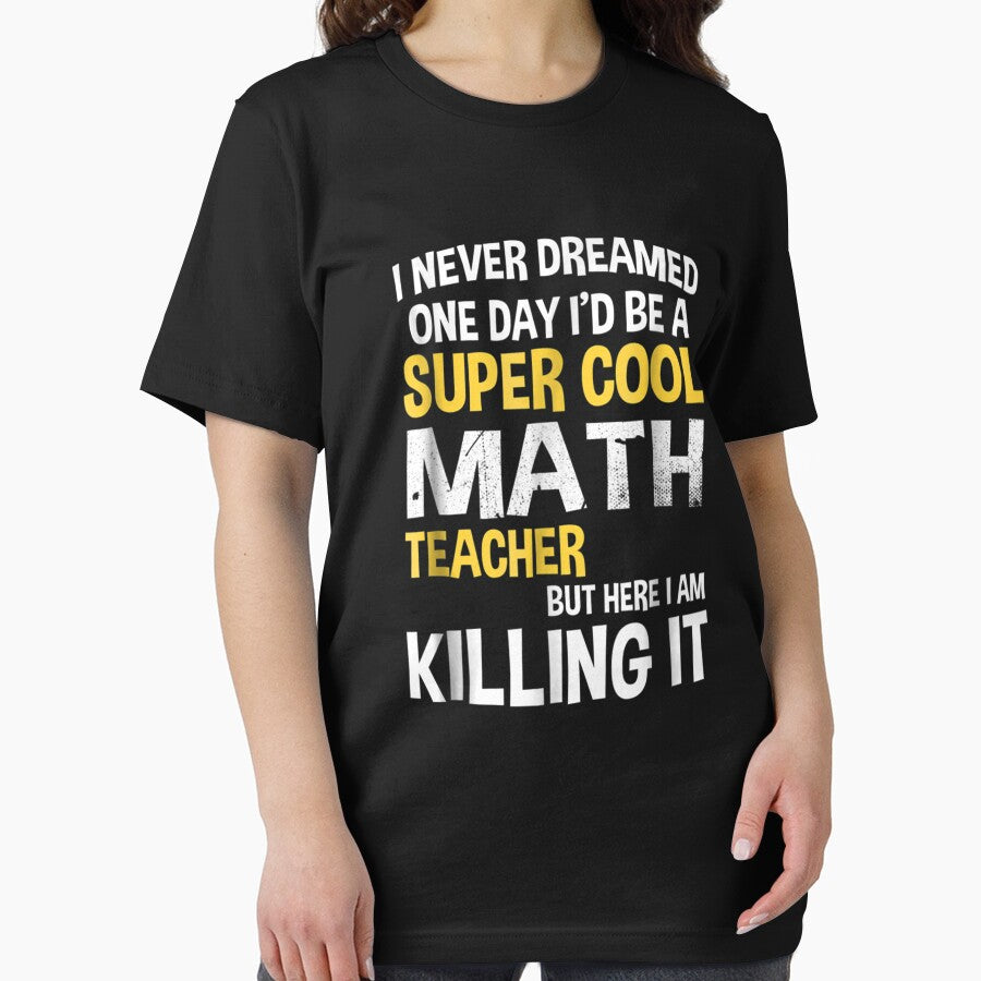 Super Cool Funny Math Teacher Women Men Yellow by DarienGraham