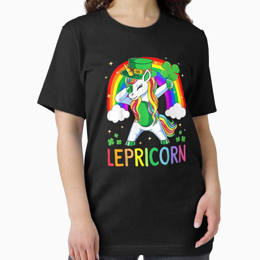 Lepricorn Unicorn St Patricks Day T-Shirt Kids Girls Lucky T-Shirt by Bright-Marque