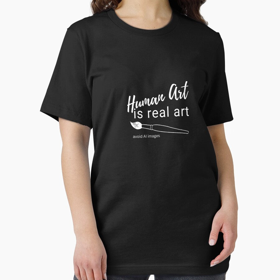 Human Art Is Real Art, No AI Images, Quote to Save Real Artists by Zentropik