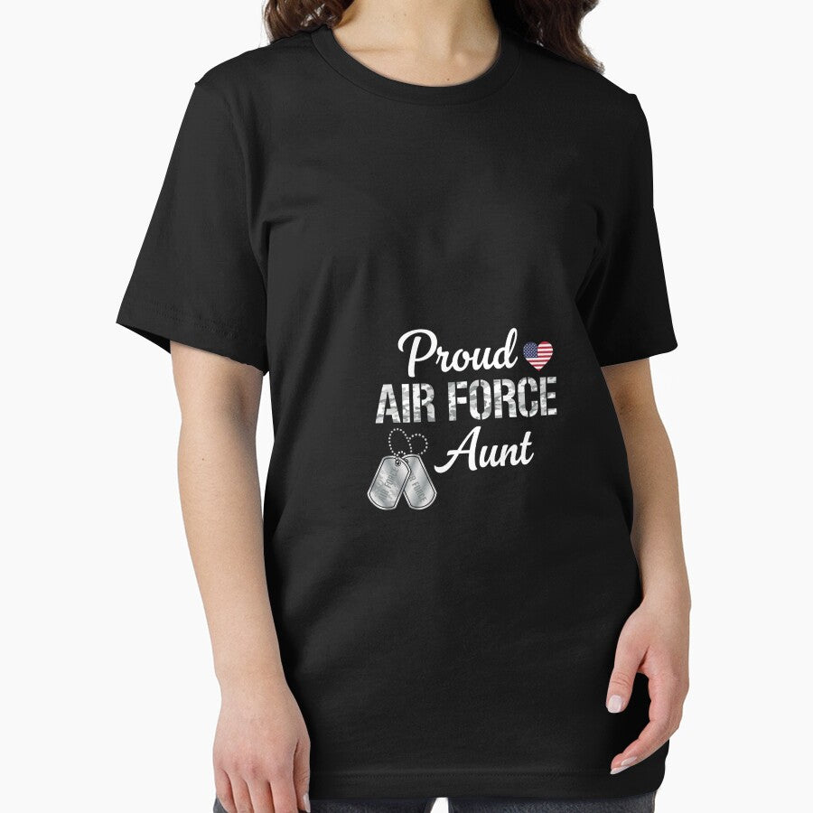Proud Air Force Aunt Camo Dog Tags T-Shirt Gift by Merchifyme2000