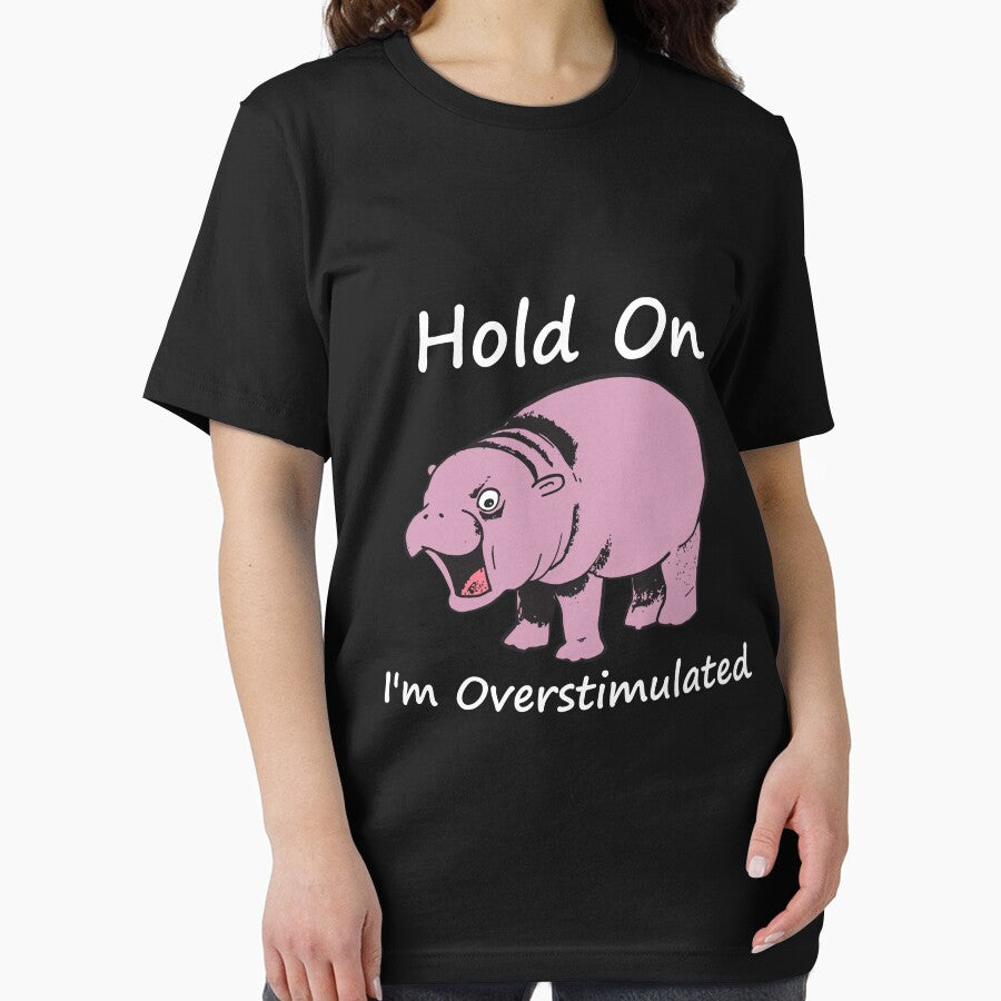 Hold On Partner I'm Overstimulated moo deng by teeshop87
