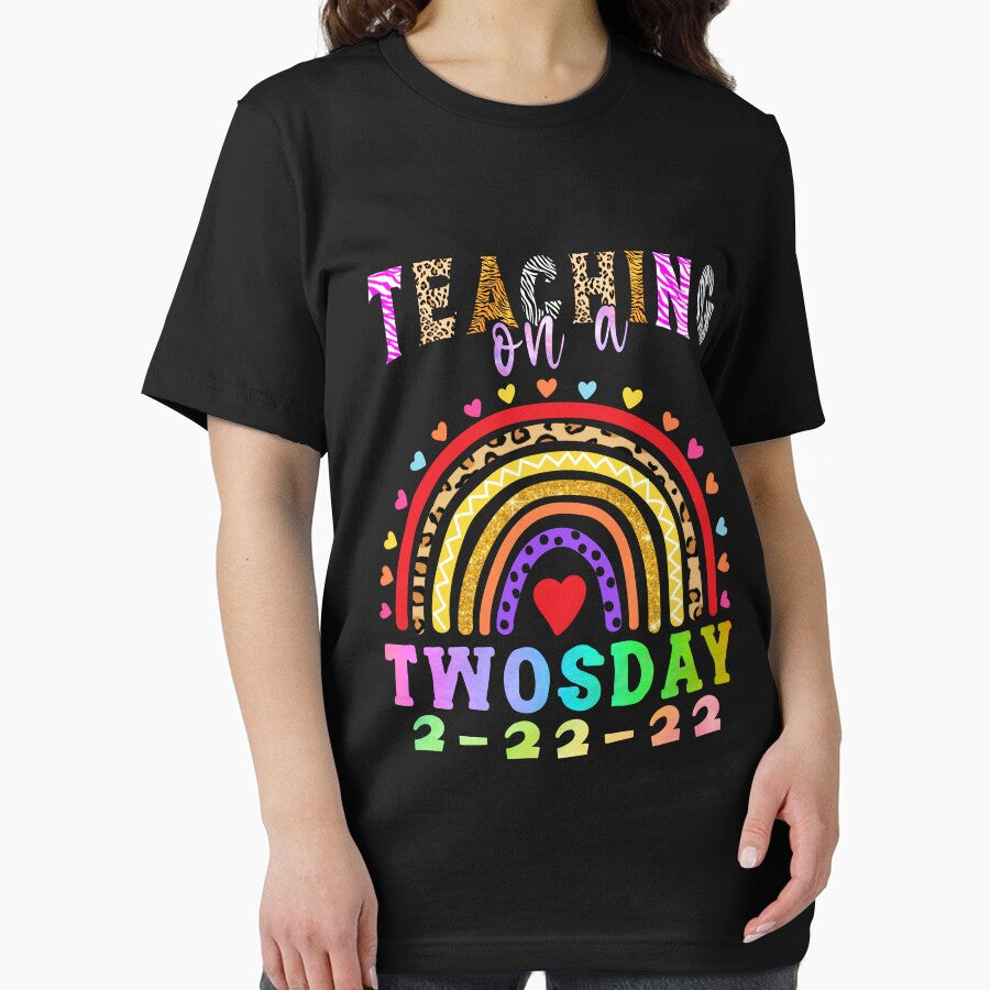 Teaching On A Twosday 2-22-22 22nd February 2022 Leopard Rainbow Print by stareongroup