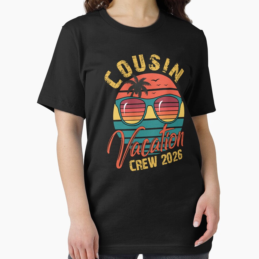 Cousin Vacation Crew 2026 Beach Sunset T-Shirt | Family Trip Matching Travel Shirt by PixelWaveBD