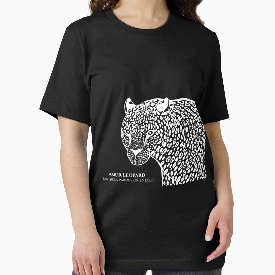 Amur Leopard with Common and Latin Names - detailed big cat by ElenaDenesik