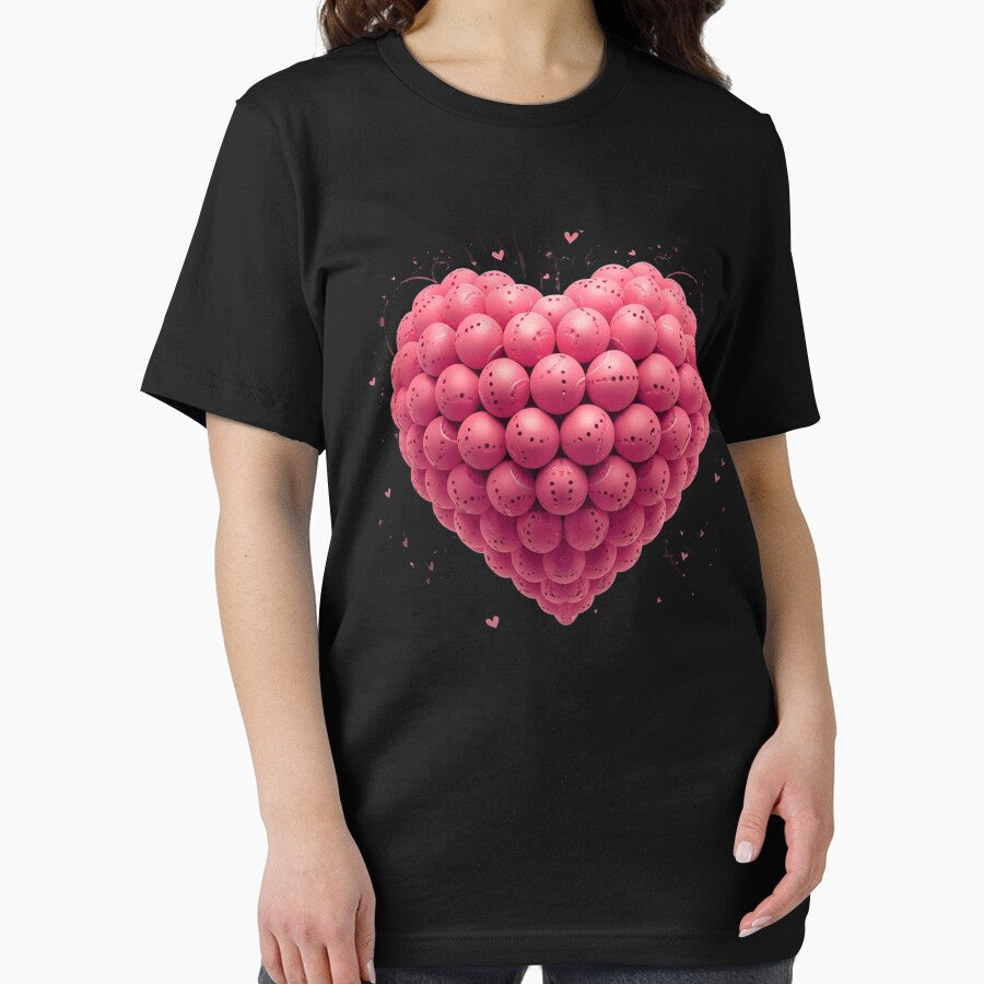 Pickleball Heart Valentine's Day Gift Funny Pickleball Lover Pink Hearts Sport Player by QuikFun