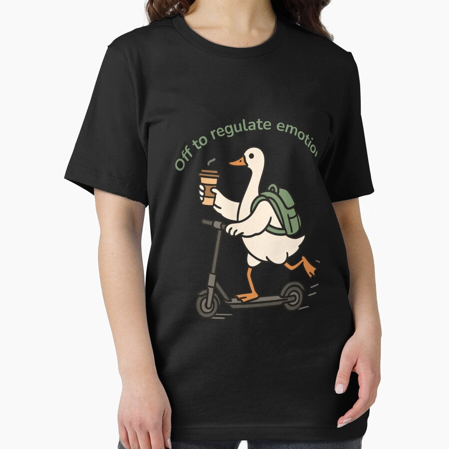 Off to Regulate Emotions Funny Goose On Scooter by HarberBonita