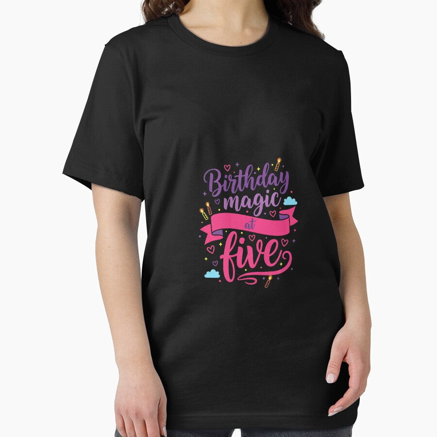 5th Birthday Magic Neon Celebration Shirt Gift by Merchifyme2000