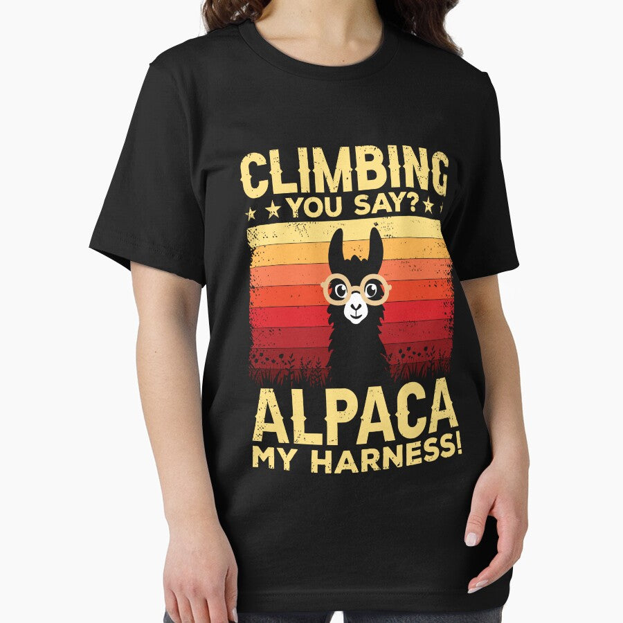 Climbing You Say Alpaca My Harness Shirt, Alpacas Animal Climb Lover Shirt, Rock Boulder Shirt, Mountain Bouldering Shirt, Hiking Shirt by aymob