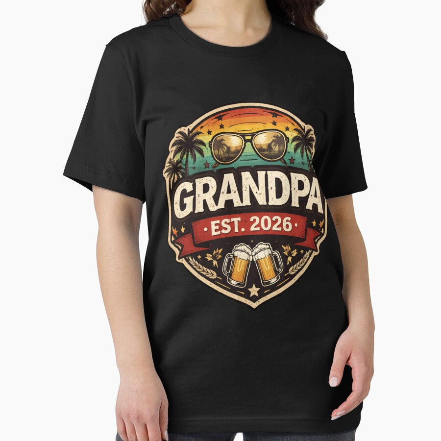 Grandpa EST 2026 Shirt – New Grandpa Gift 2026, First Time Grandpa, Baby Announcement Grandpa Tee by TKOprintdesigns