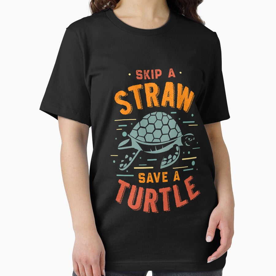 Skip a Straw Save a Turtle Retro Gift for Environmentalist by Hananiah Merch
