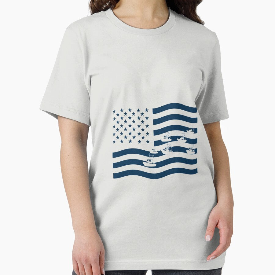 Fishing Fleet American Flag - Nautical Patriot Tee by Merchifyme2000