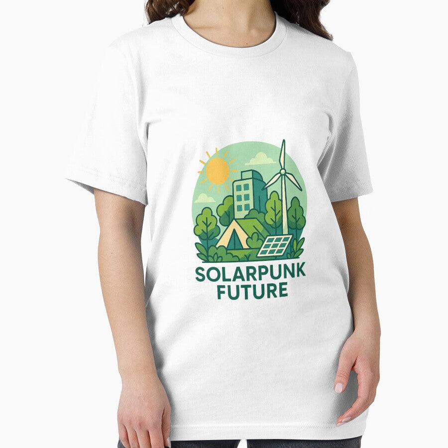 Solarpunk Future – Optimistic Eco Utopia Design with Green Energy by DJCApparel