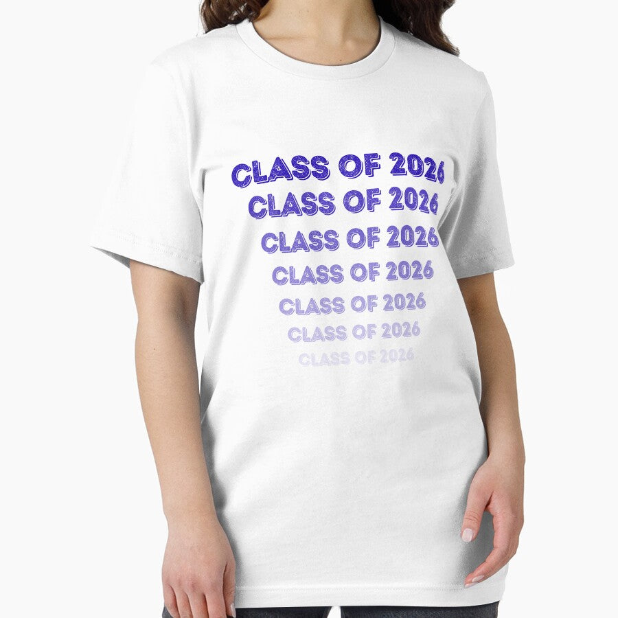 Class of 2026 Bold Blue Retro Text Graduation Design by BlesstB