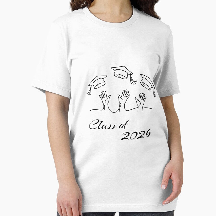 Class of 2026 T-Shirt – Minimal Graduation Caps Toss Line Art Senior Shirt by FestivityFinds