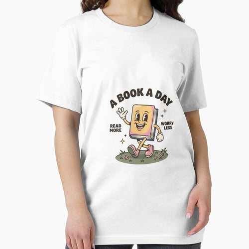 A Book A Day Read More Worry Less Vintage Cartoon by StickerNestYou