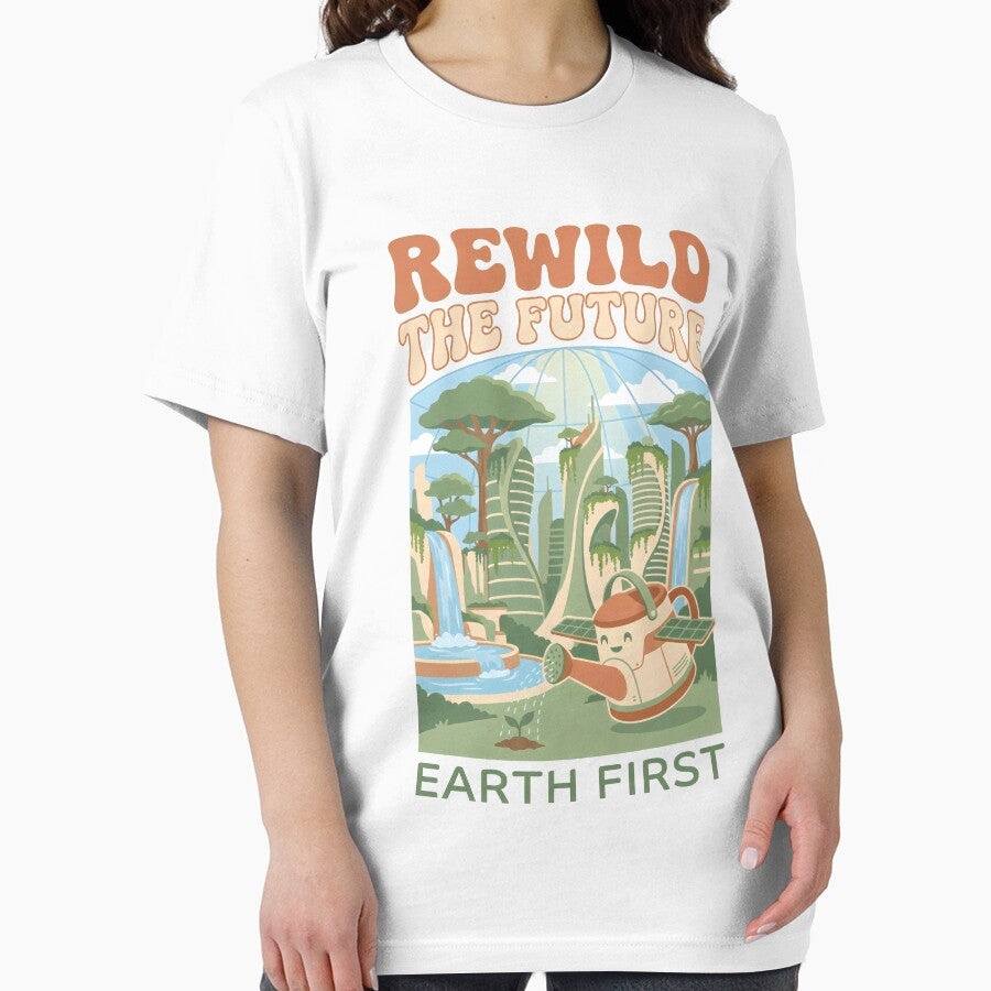Rewild the Future Earth First - Solarpunk Green City Sustainability Gift by Luminari Creations