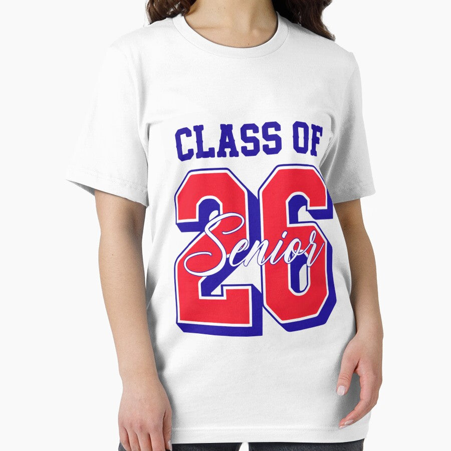 Class of 26 Senior Graduation Bold Red & Blue Typography Design by Zyynpixel