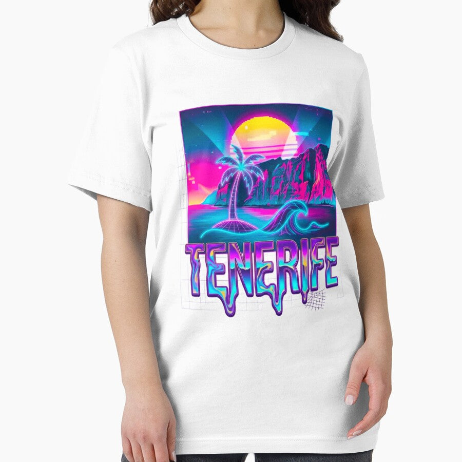 Tenerife Synthwave Retro 80s Sunset Palm Tree Vaporwave Art by MT-Hub | Art for Every Soul