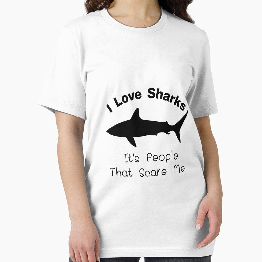 I Love Sharks It's People That Scare tee Me Shark by miracletee