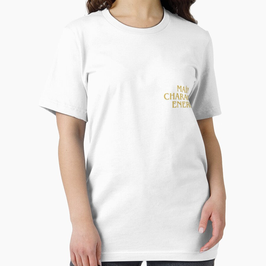 Main Character Energy Gold Aesthetic Typography Minimalist by Theselinara