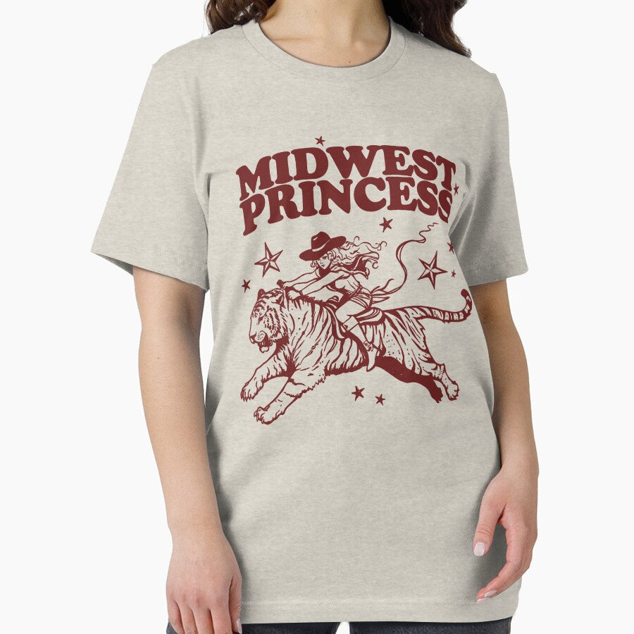 Midwest Princess Cowgirl Riding Tiger Vintage T-Shirt, Retro 90s Cowboy Cat Unisex Adult T Shirt, Western Country Girl T Shirt, Cute Y2k by samidsou