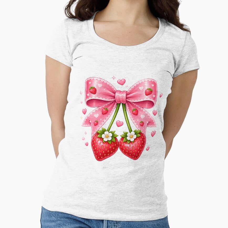 Kawaii Strawberry Bow Cute Coquette by Pampam-stickers