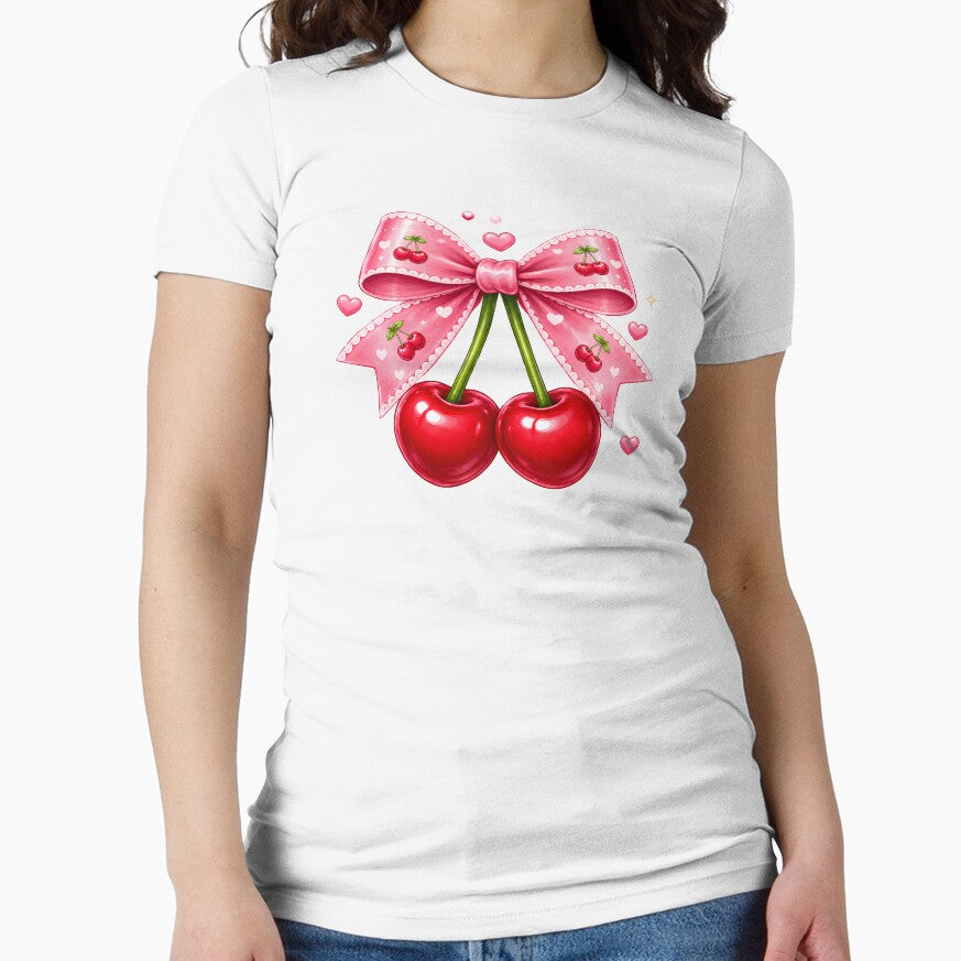 Kawaii Cherry Bow Cute Coquette by Pampam-stickers