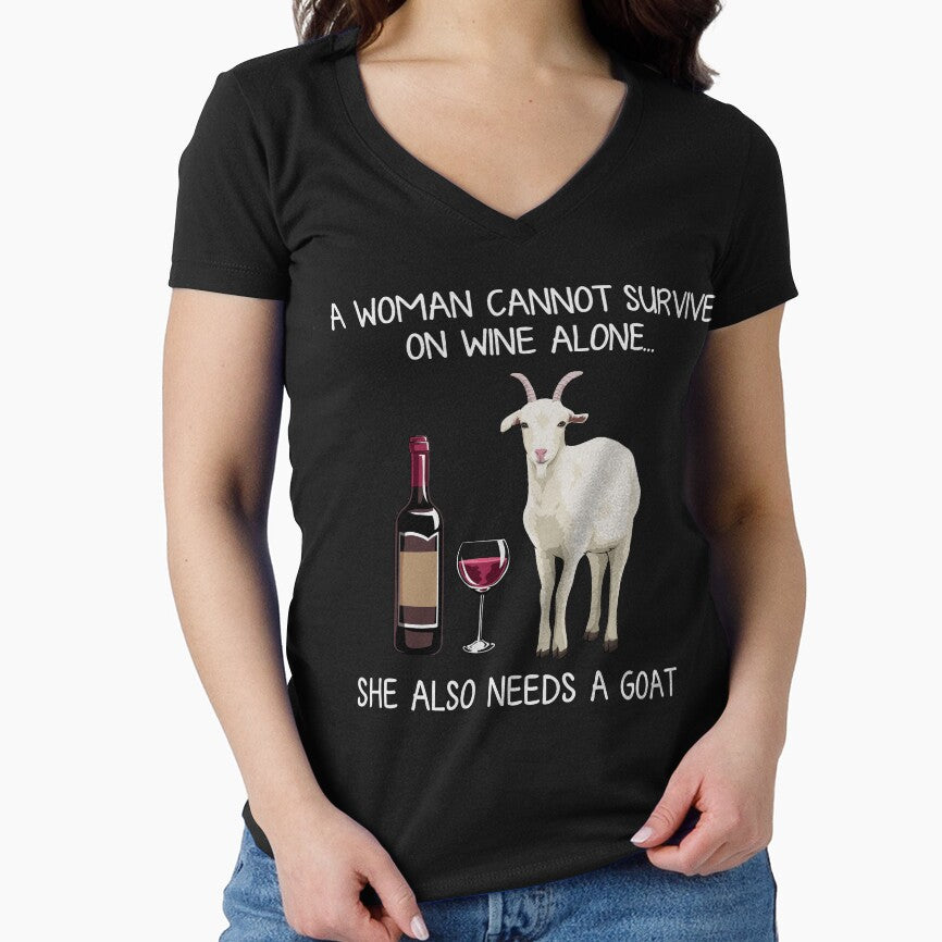 Funny Women Goat and Wine by TeeDoozy