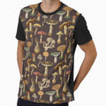 Forest Mushrooms Collection Goblincore Pattern - Coffee Brown by CanisArtStudio
