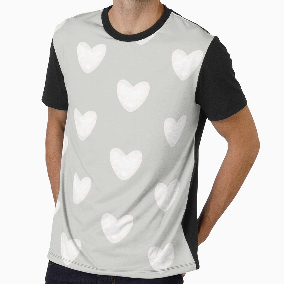 Soft Sage Grey Aura Hearts – Minimalist Neutral Pattern  Main Tag by CaramelCo