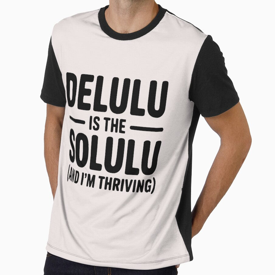Delulu Is The Solulu – Funny Aesthetic Quote Tee & Sticker by VectorJoy