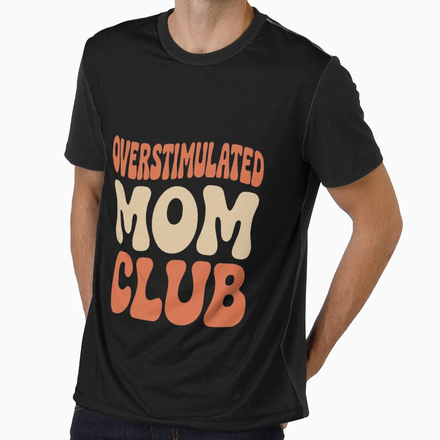 Overstimulated Mom Club Funny Quote Sticker | Tired Mom Life Humor | Relatable Motherhood Design by VectorJoy