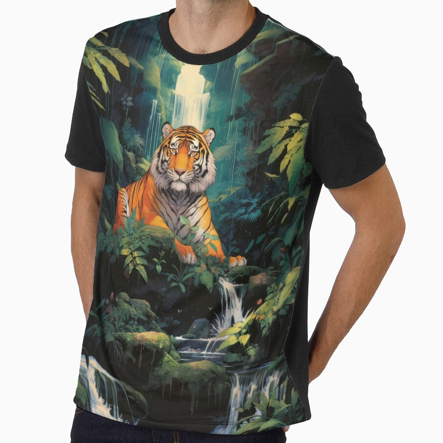 A Tiger at a Jungle Waterfall by Earth Celebration Designs