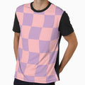 Danish Pastel Pink Purple Wavy Checkerboard Pattern by JessicaAmber
