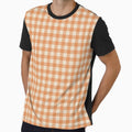 Terracotta and Charcoal Gingham Picnic Pattern, Aesthetic Burnt Orange Plaid Gingham Check, Earthy Orange and Dark Grey Gingham Aesthetic, Modern Terracotta Gingham Plaid Checkerboard by VivaFy