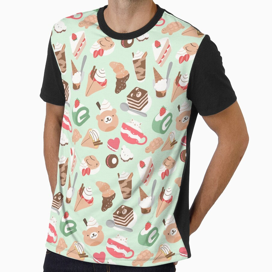 Kawaii Dessert Seamless Pattern Turquoise by MadeByBeata