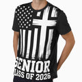 Senior Class of 2026 USA Flag Christian Graduation 2026 by BlassmausArt