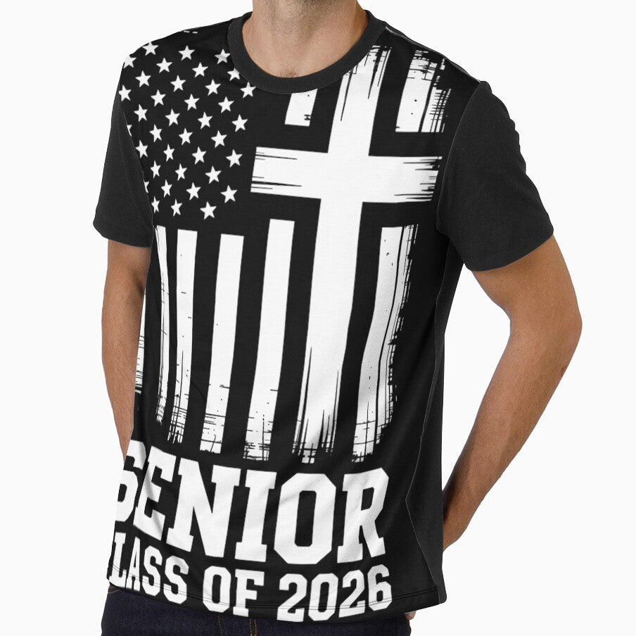 Senior Class of 2026 USA Flag Christian Graduation 2026 by BlassmausArt