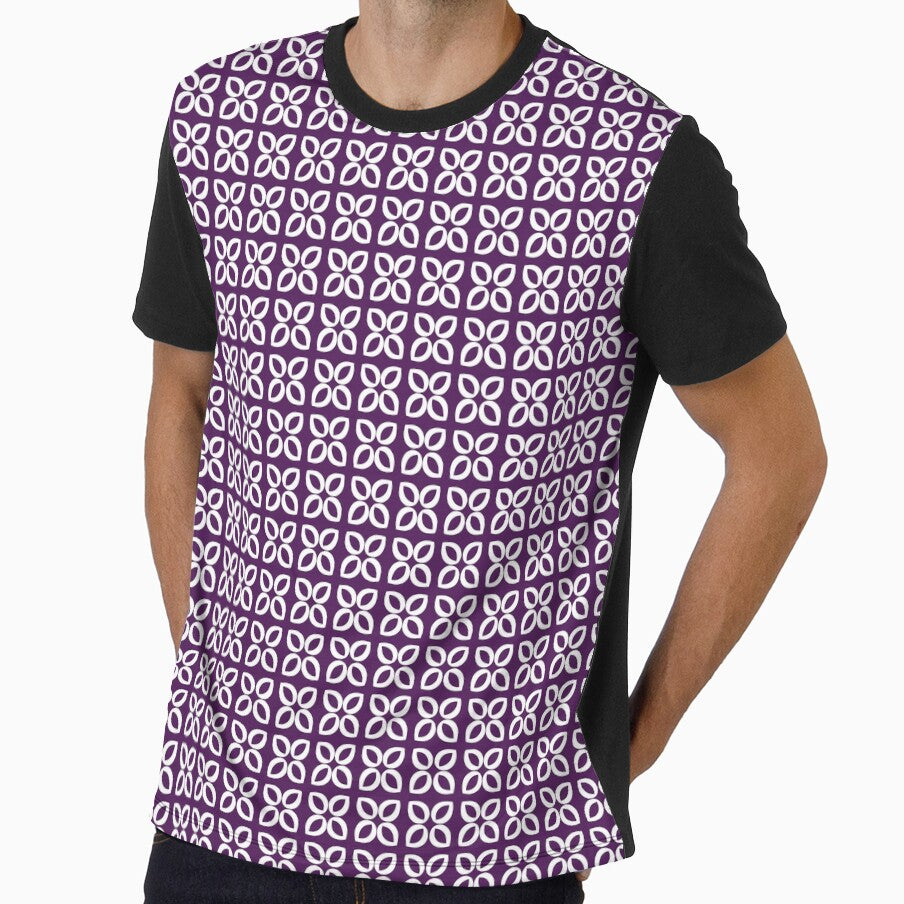 Minimalist Plum Purple Floral Mod - Retro Geometric Pattern by UniqueDesign751