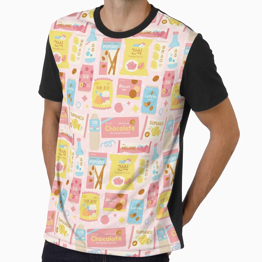 Korean Snacks Seamless Pattern Pink by MadeByBeata