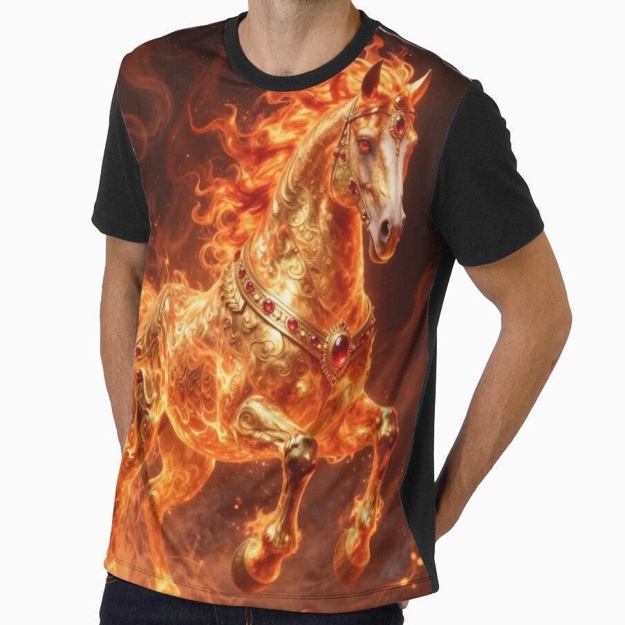 Flaming Fire Horse with Jeweled Armor – Lunar New Year 2026 by Linda Roisum