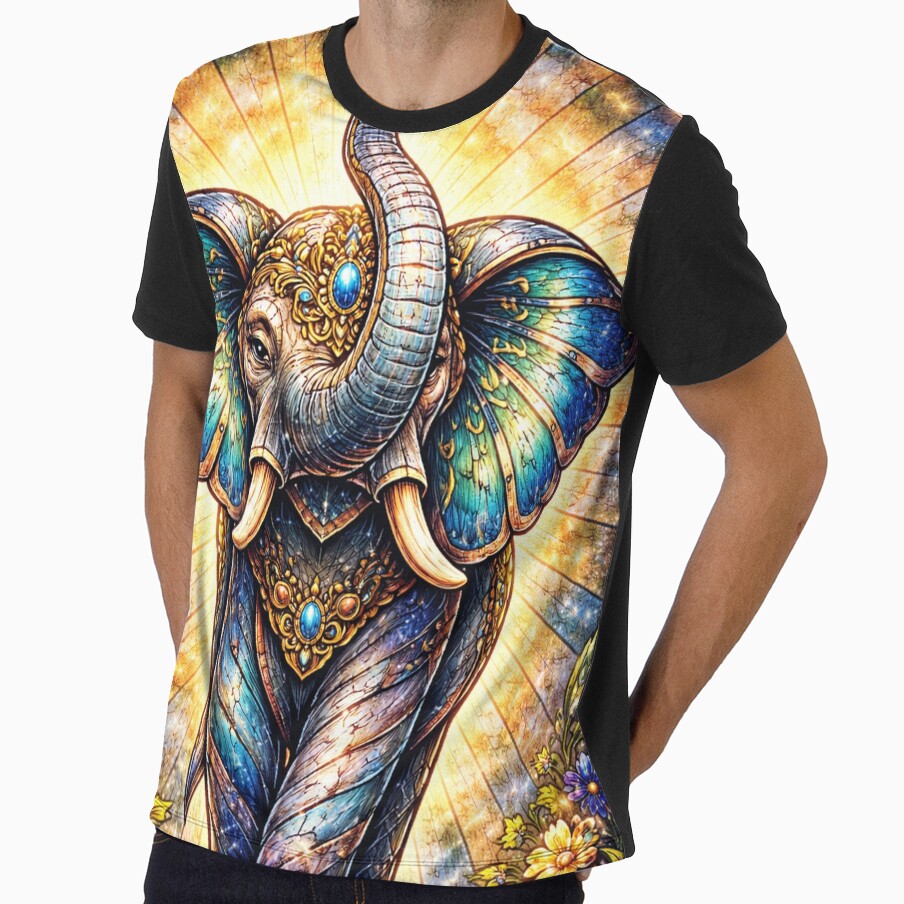 Stained Glass Elephant – Symbol of Luck and Wisdom by Creativeworld777