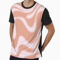Dreamy Retro Liquid Swirl Contemporary Abstract 2 in Pastel Pink and Buff Apricot by kierkegaard