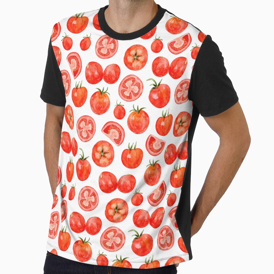 Tomatoes in Watercolor (Pattern with White Background) by andrebalest.art