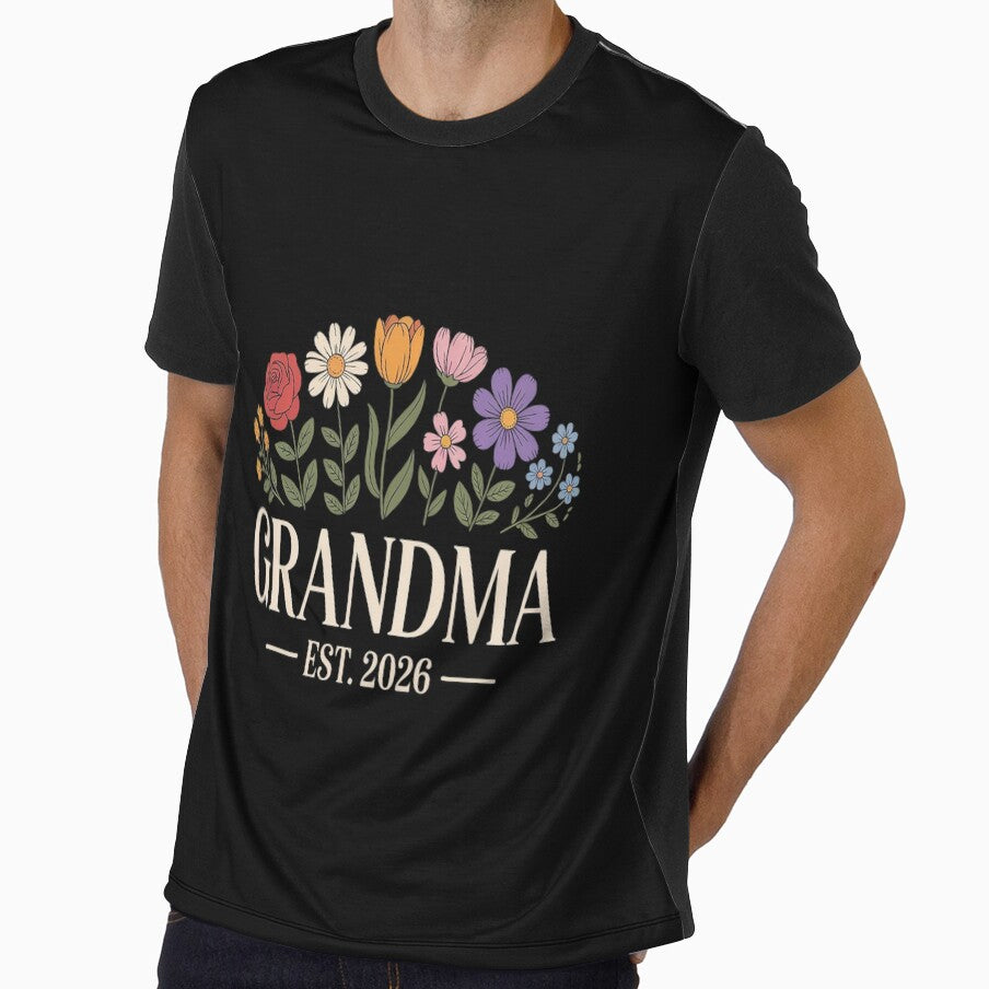 Promoted To Grandma 2026 Pregnancy Flower New Grandma 2026 by catsdothingz
